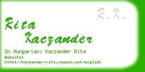 rita kaczander business card